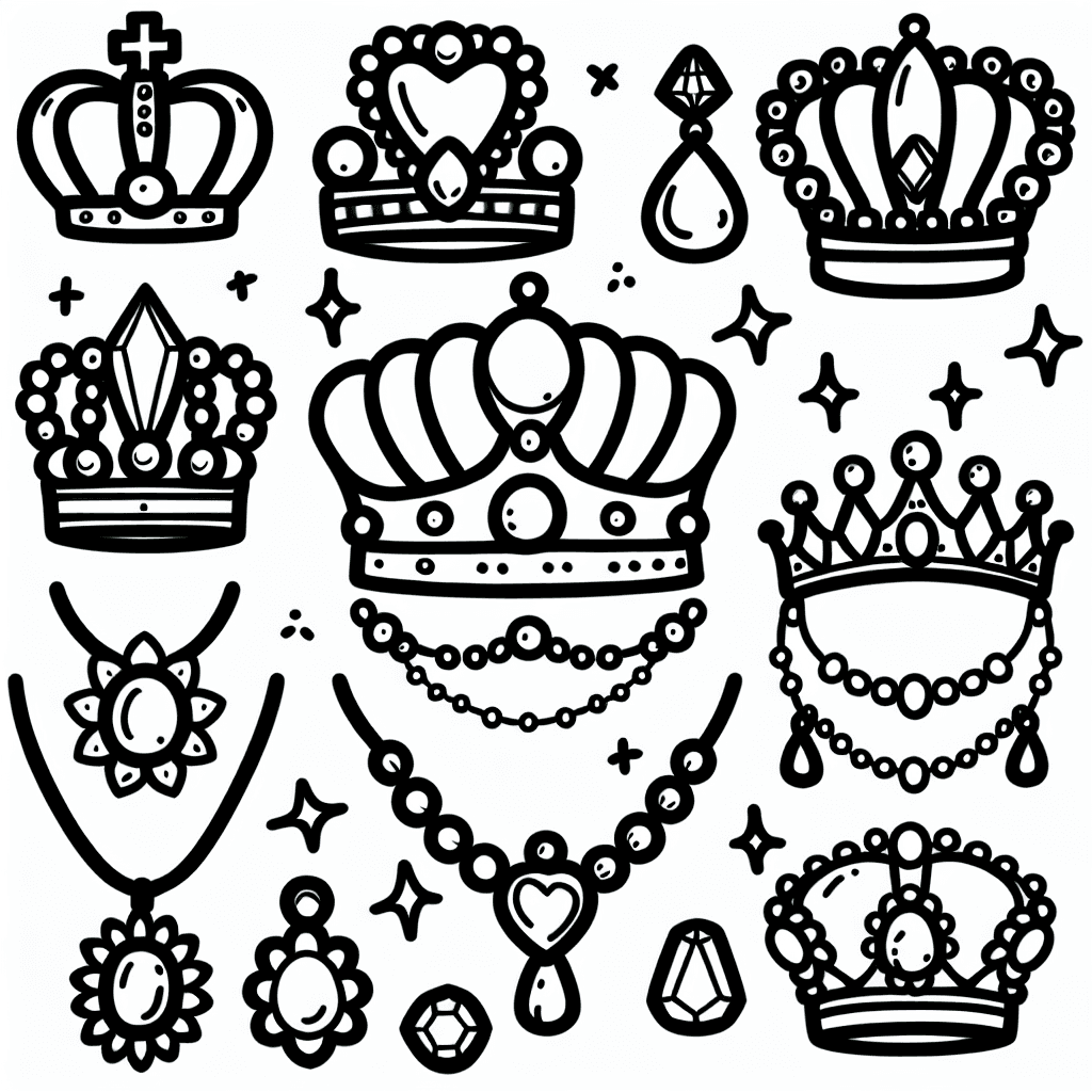 royal jewels coloring pages