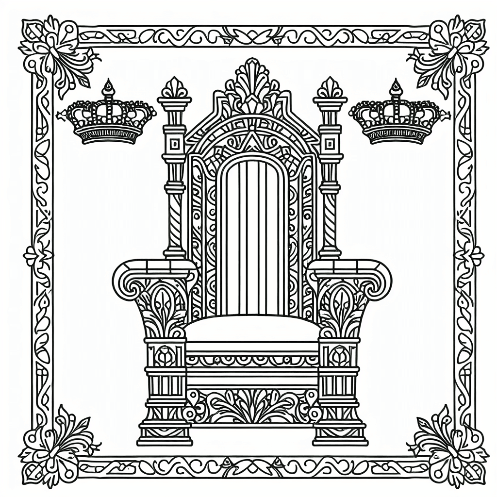 royal throne coloring pages