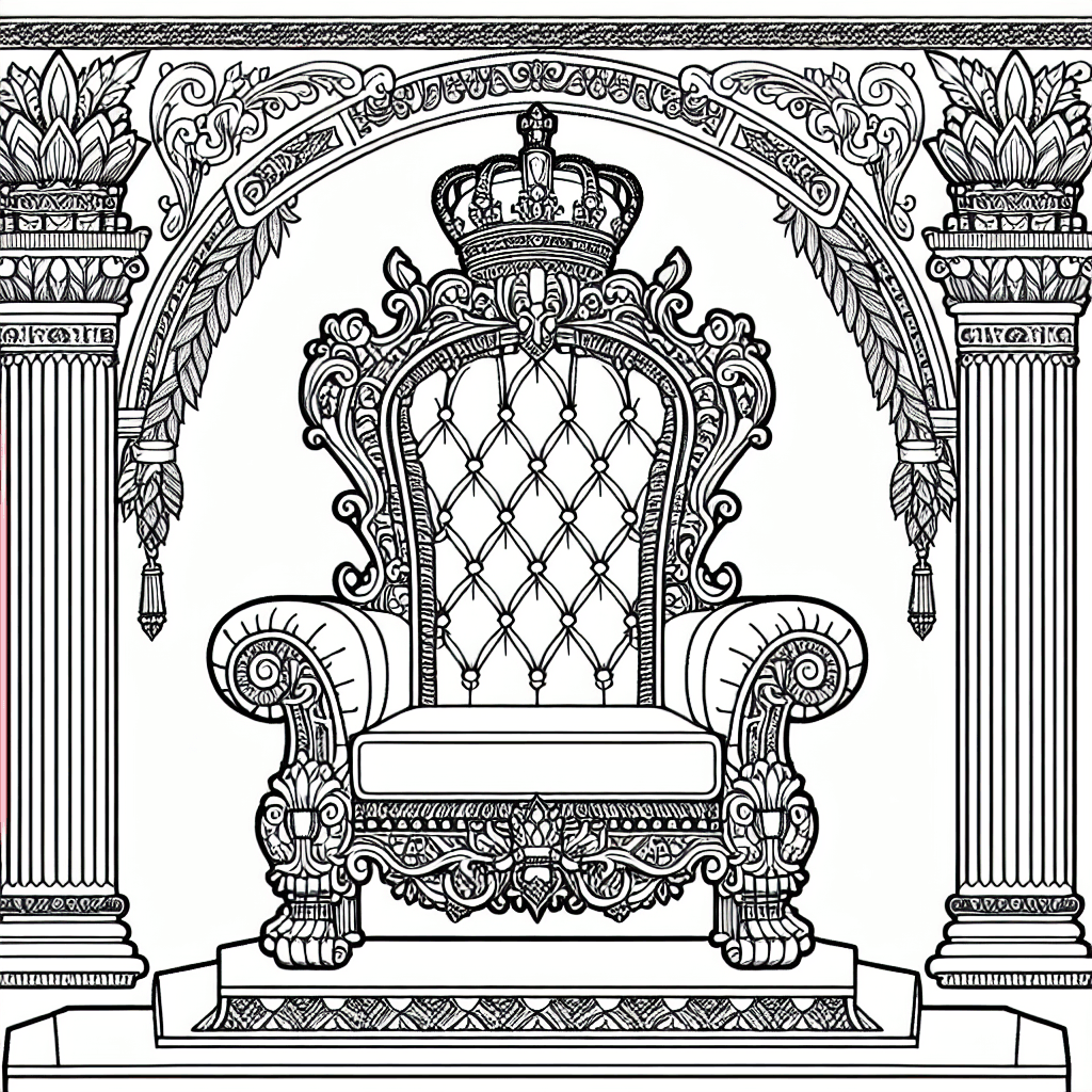 Additional royal throne coloring page 2