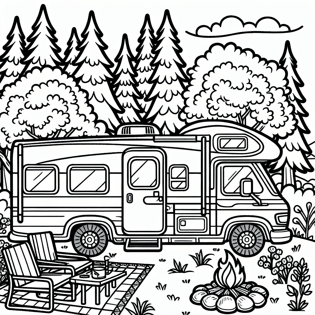 rv camping coloring pages