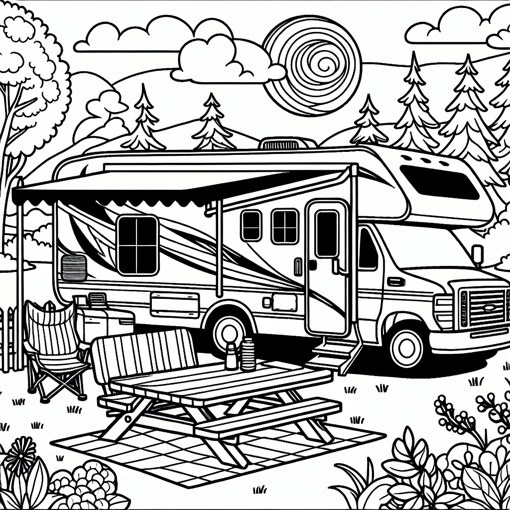 Additional rv camping coloring page 1