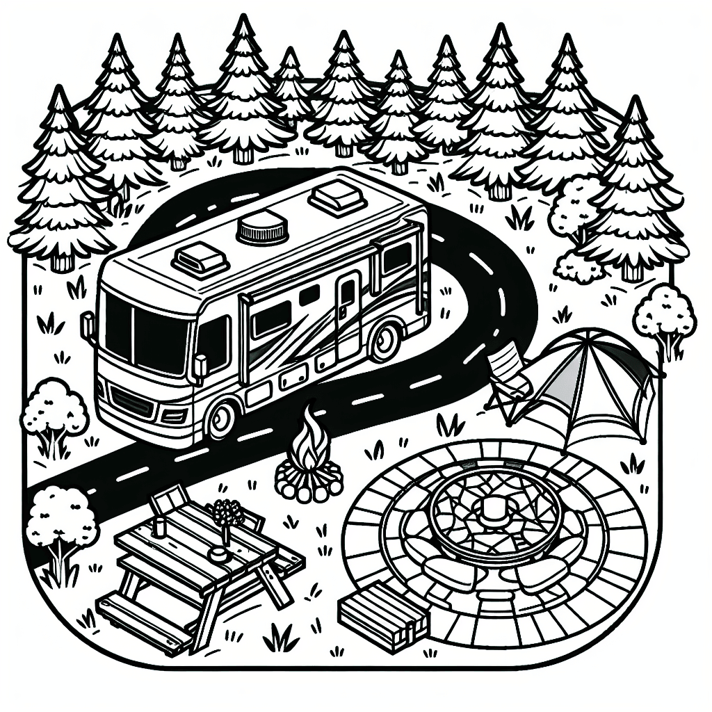 Additional rv camping coloring page 2