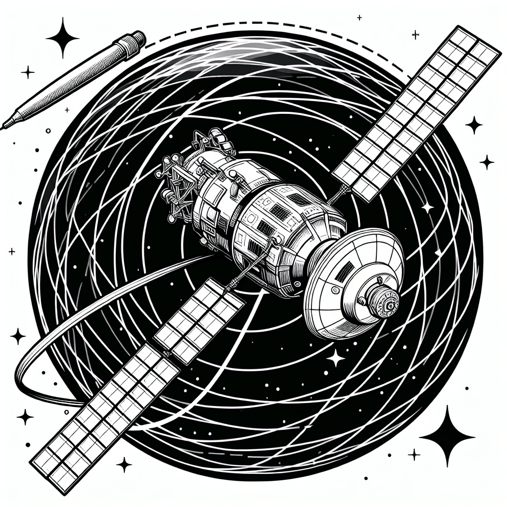 Additional satellite orbit coloring page 1