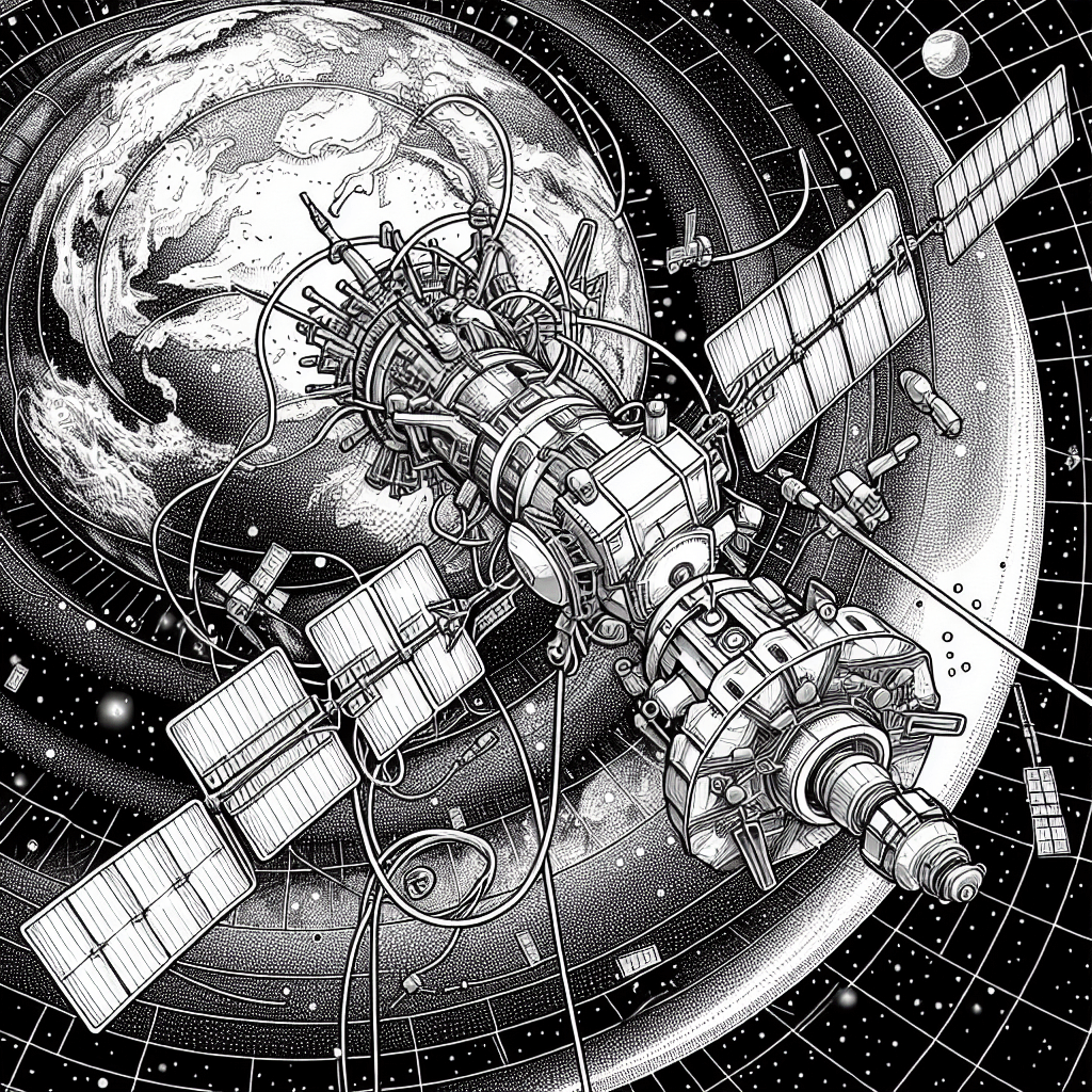 Additional satellite orbit coloring page 2