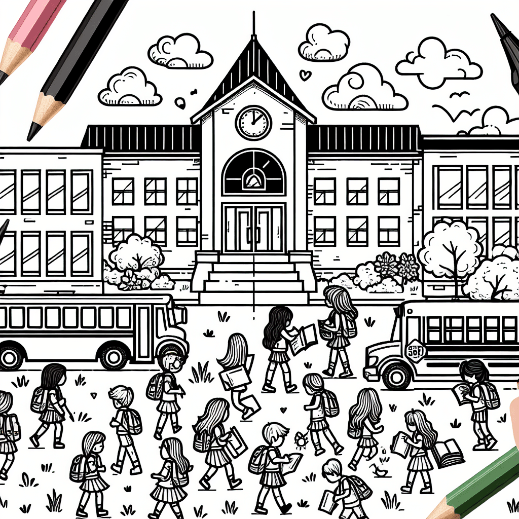 Additional school day coloring page 1