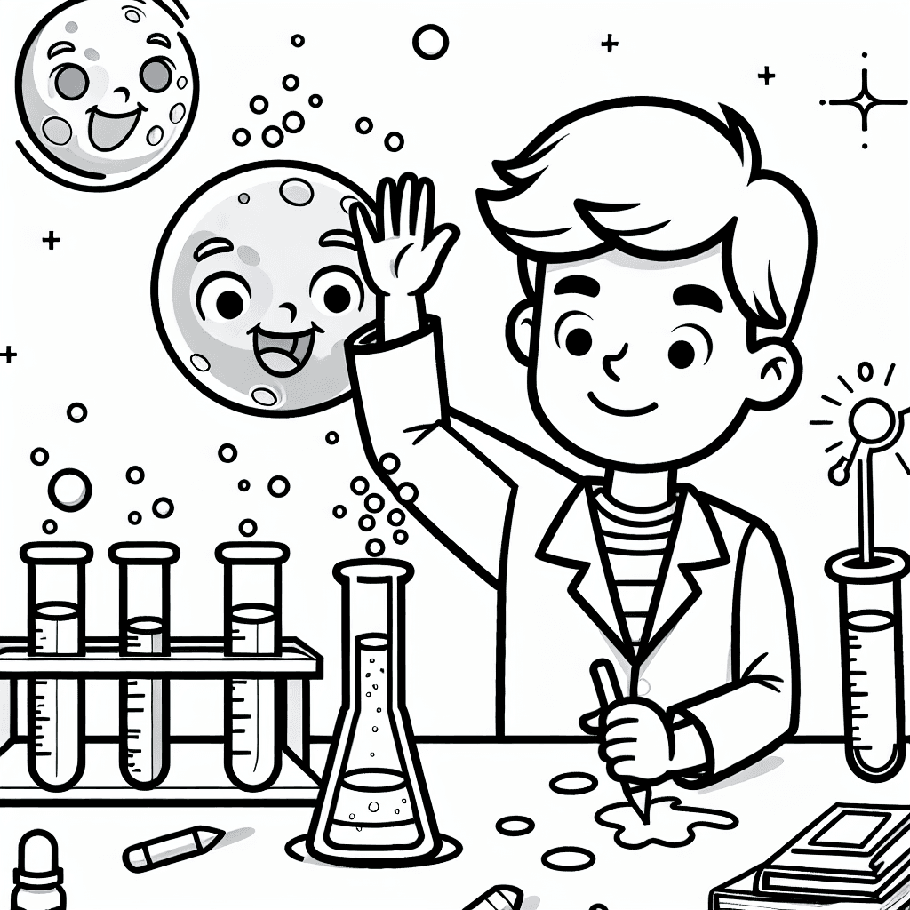 science experiment coloring pages