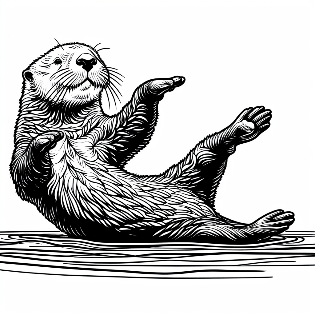 Additional sea otter coloring page 2