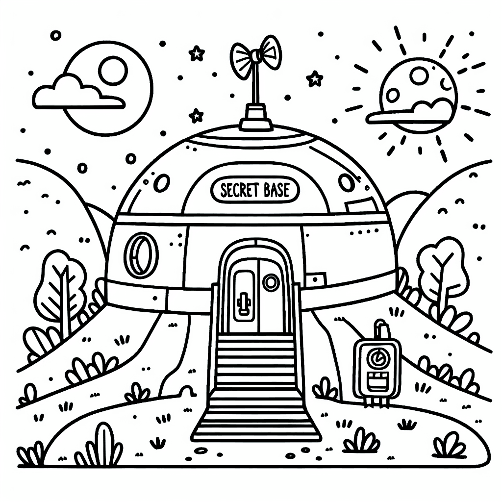 secret base coloring pages