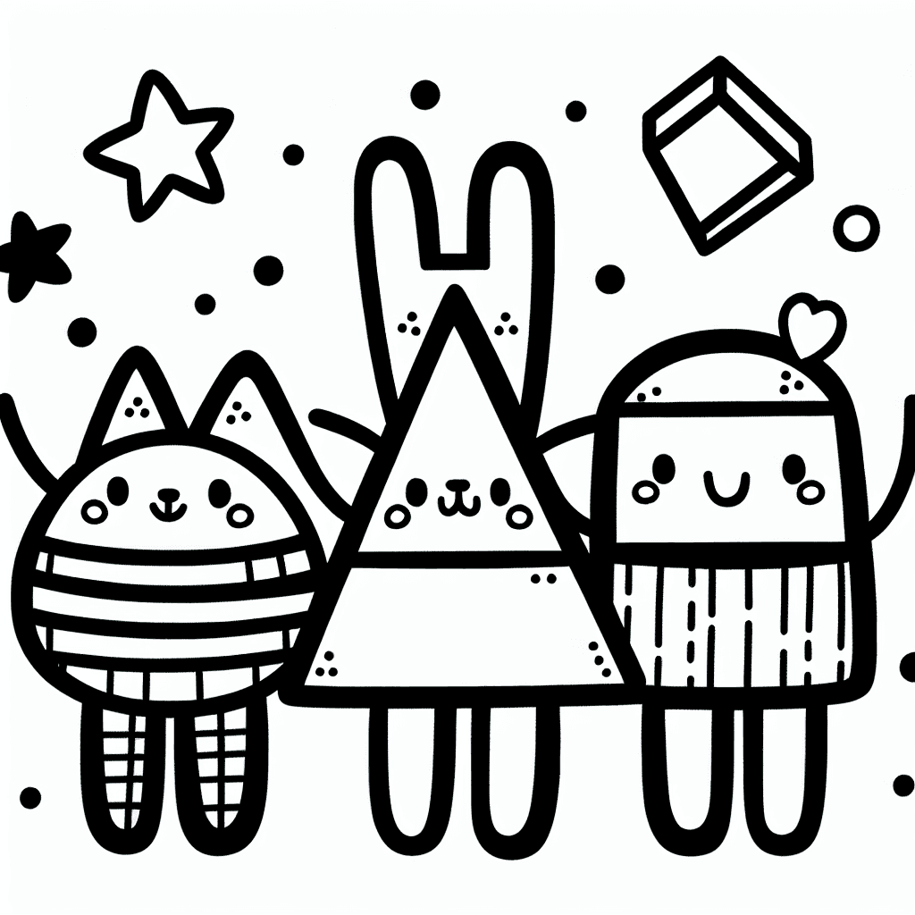 shape friends coloring pages