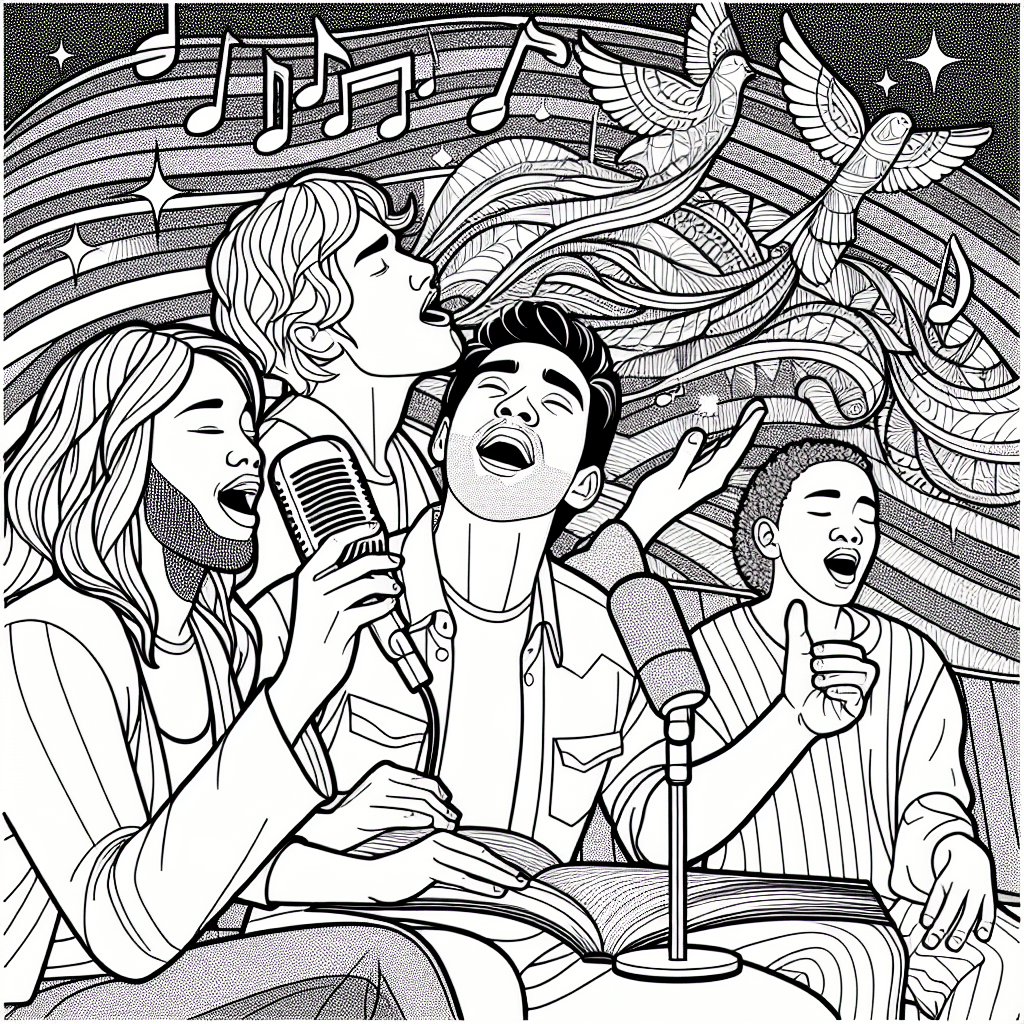 Additional singing song coloring page 1