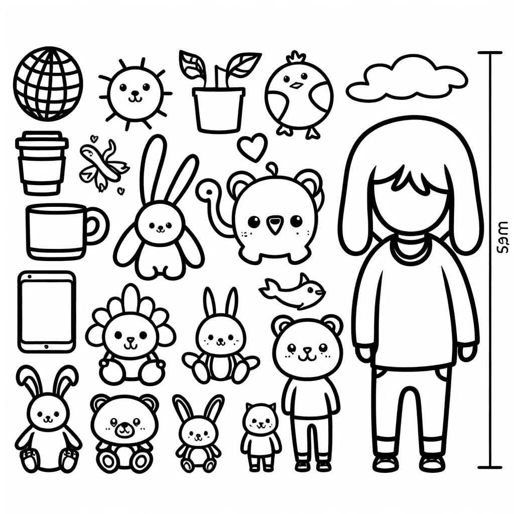 size comparison coloring pages