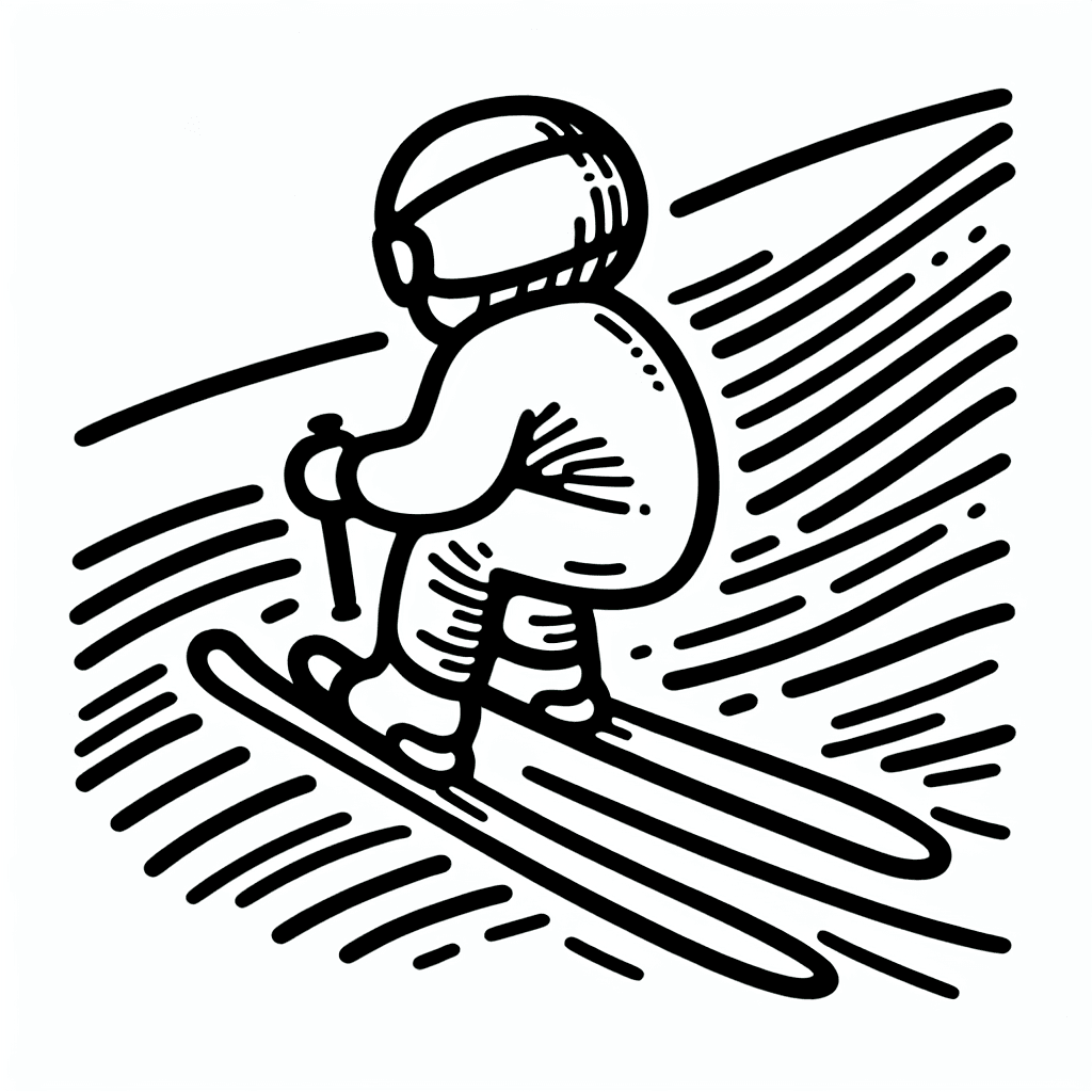 skiing downhill coloring pages