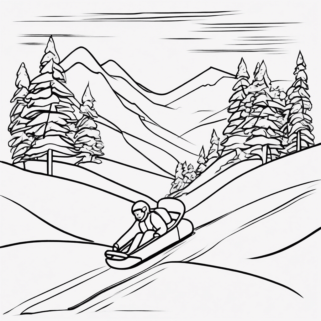 sledding hill coloring pages