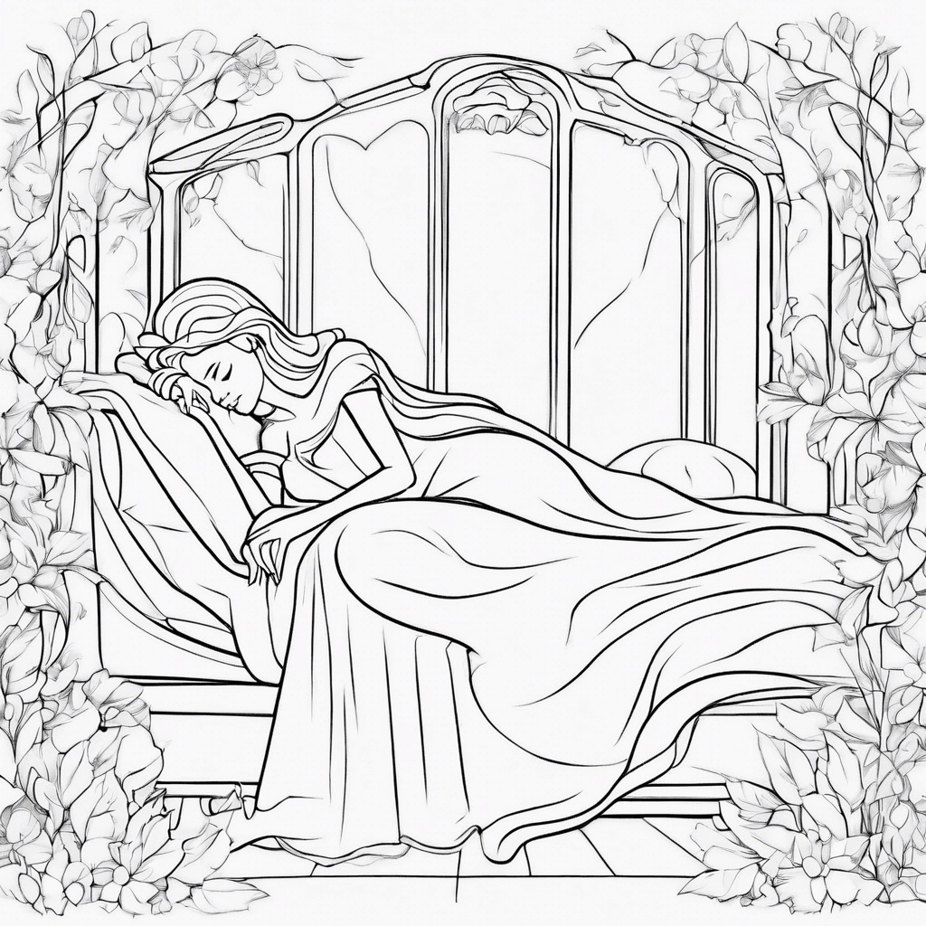 Additional sleeping beauty coloring page 2