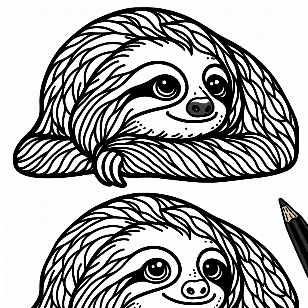 Additional sloth coloring page 1