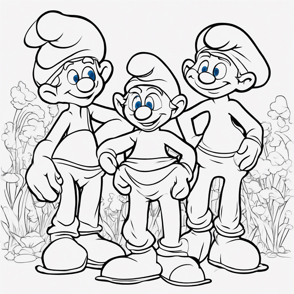 Additional smurfs coloring page 2