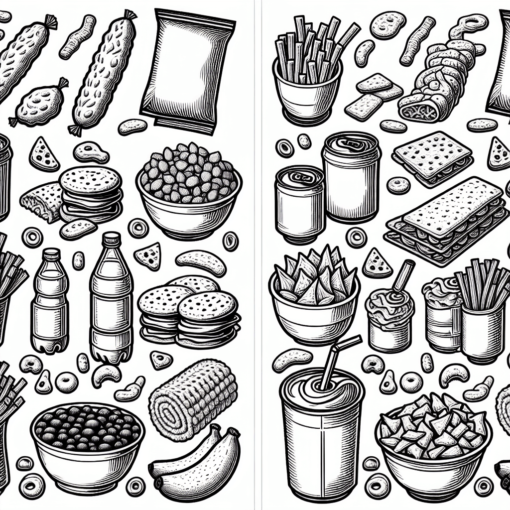 Additional snacks coloring page 1