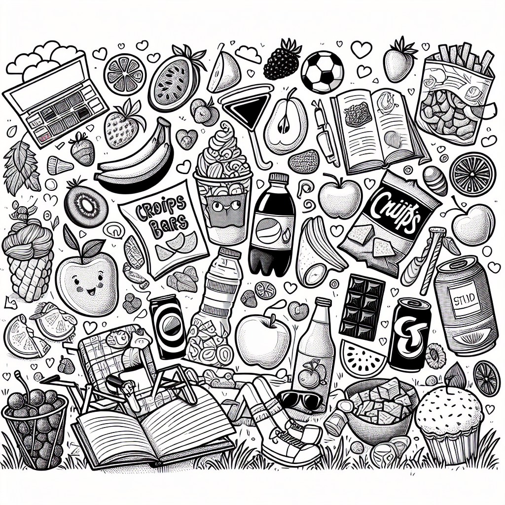 Additional snacks coloring page 2