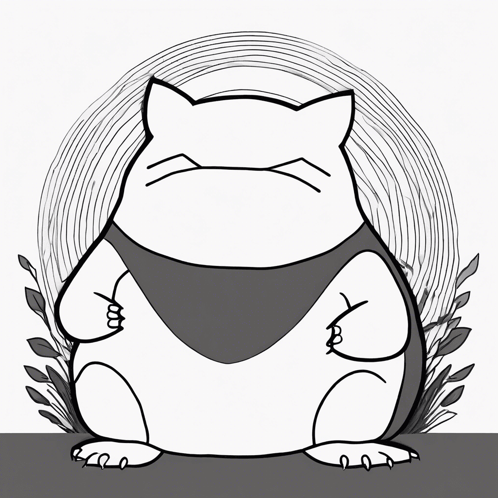 Additional snorlax coloring page 2