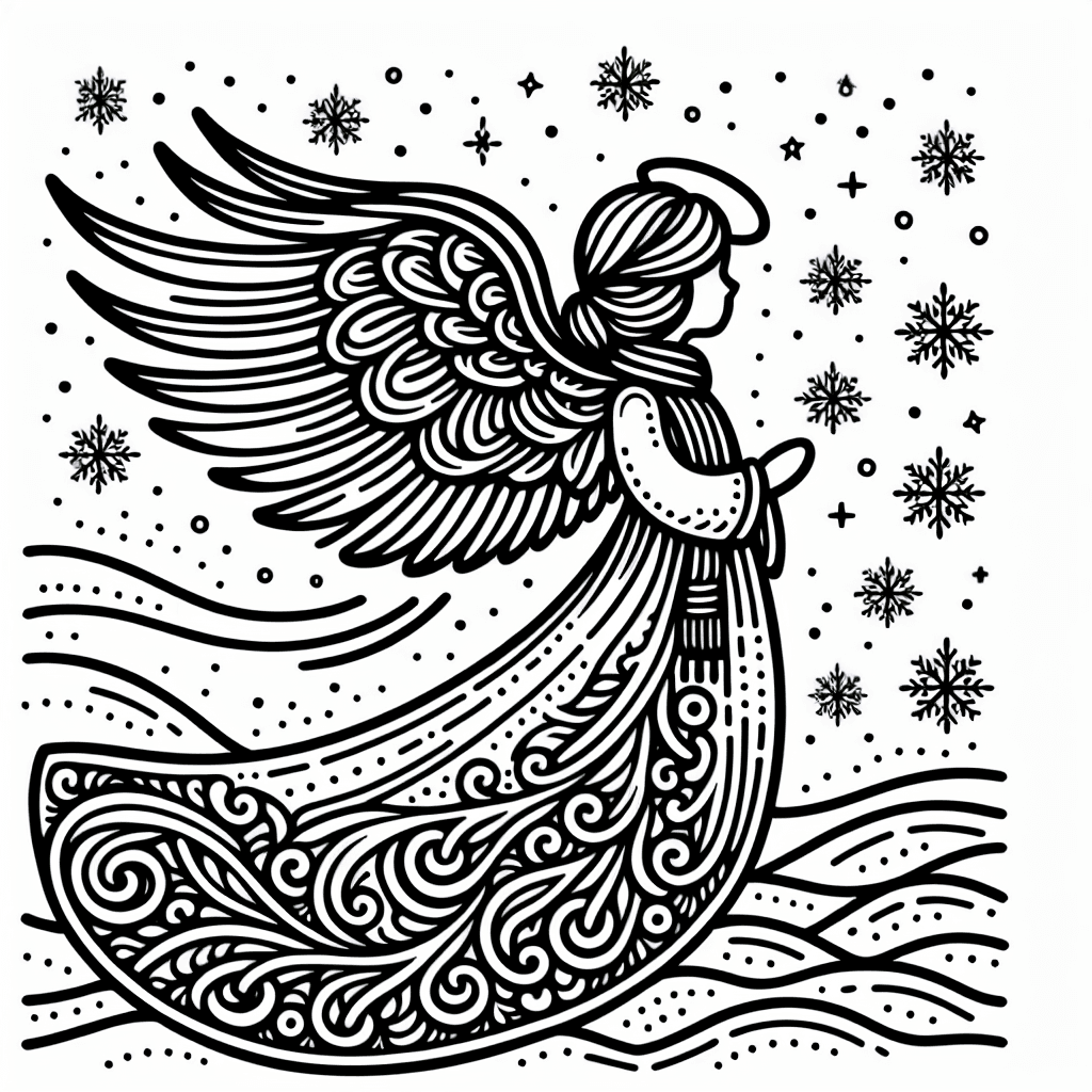 Additional snow angel coloring page 1