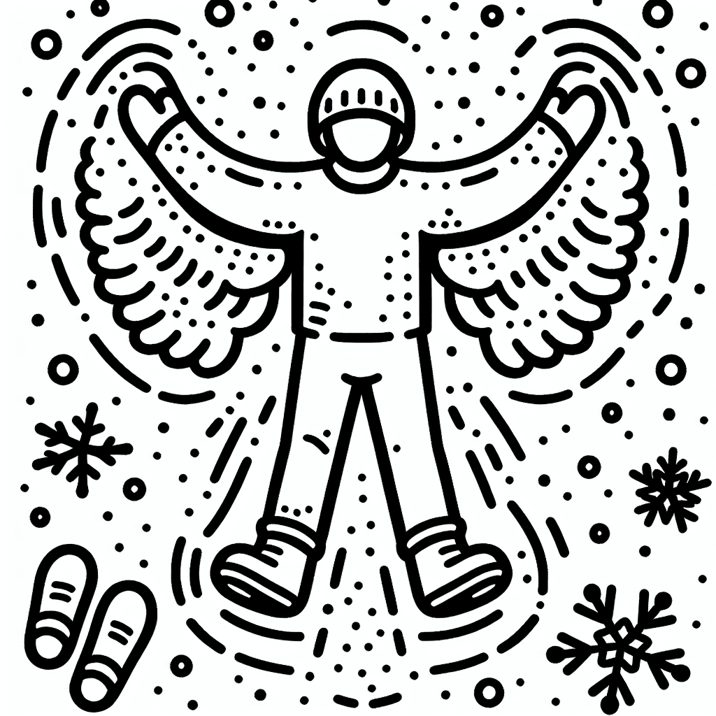 Additional snow angel coloring page 2