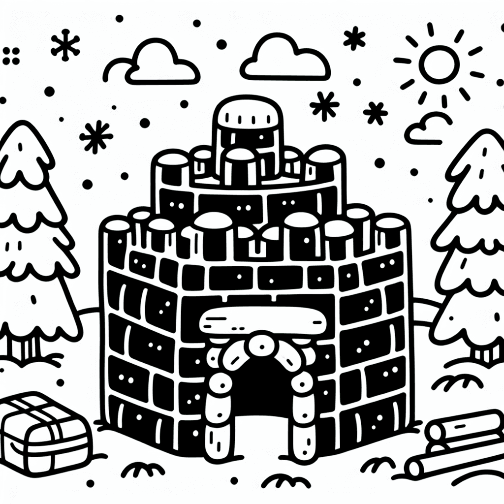 snow fort coloring pages