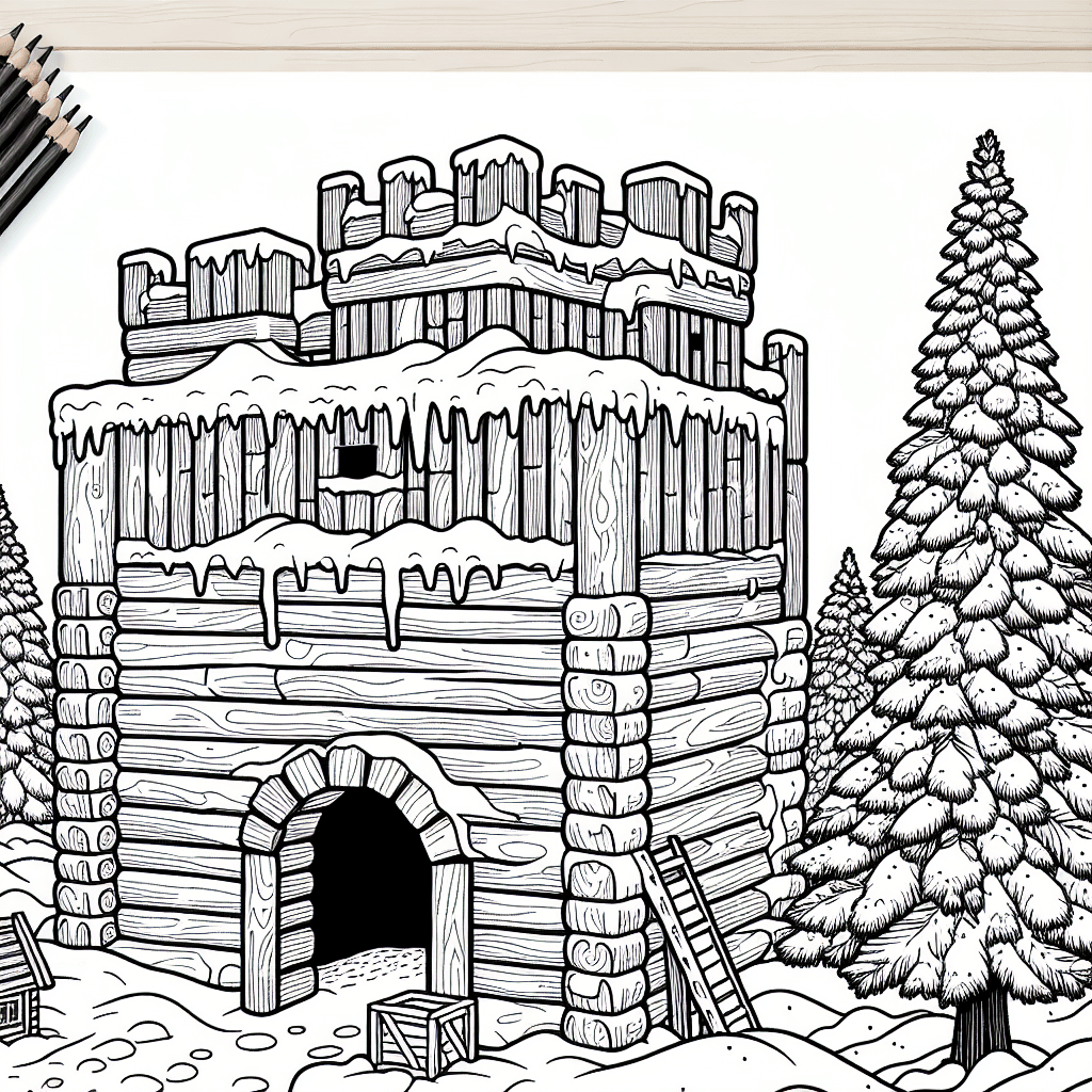 Additional snow fort coloring page 1