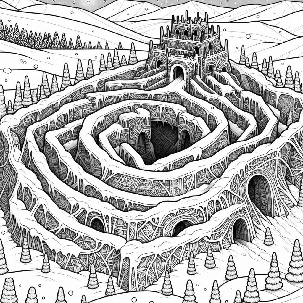 Additional snow fort coloring page 2