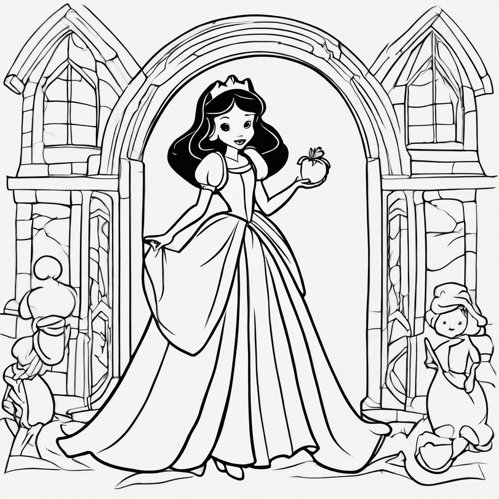 snow white dwarfs coloring pages