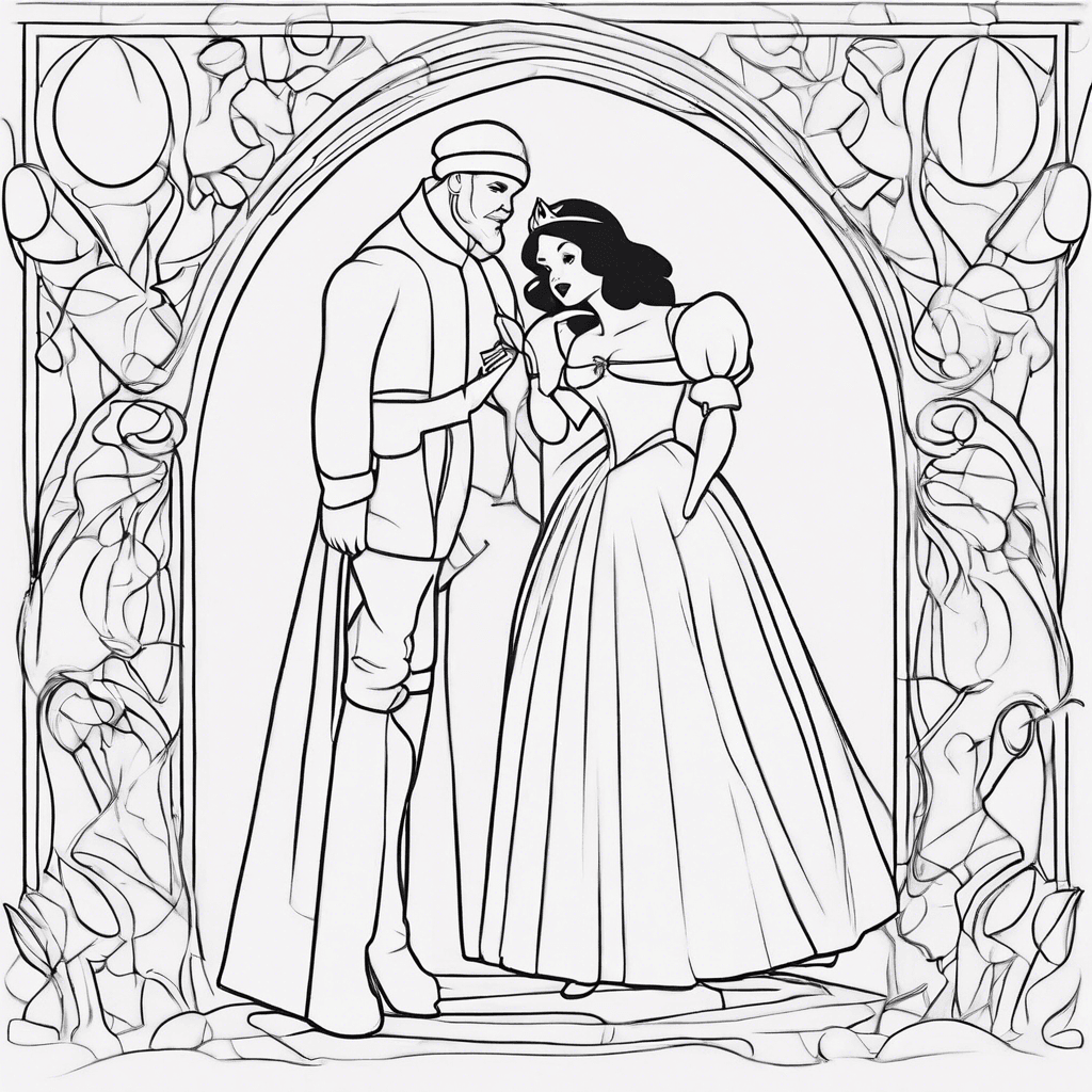 Additional snow white dwarfs coloring page 1