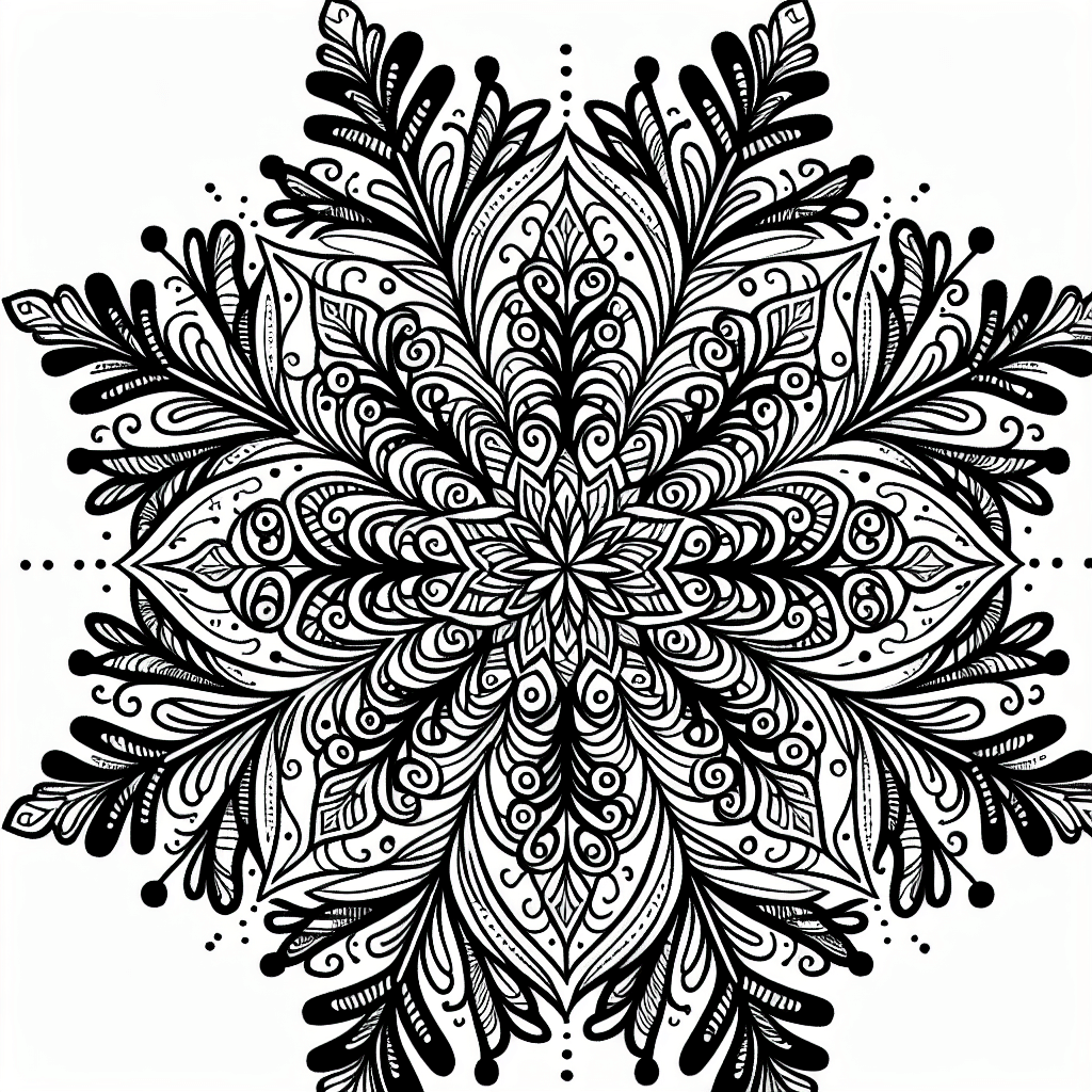 Additional snowflake pattern coloring page 1