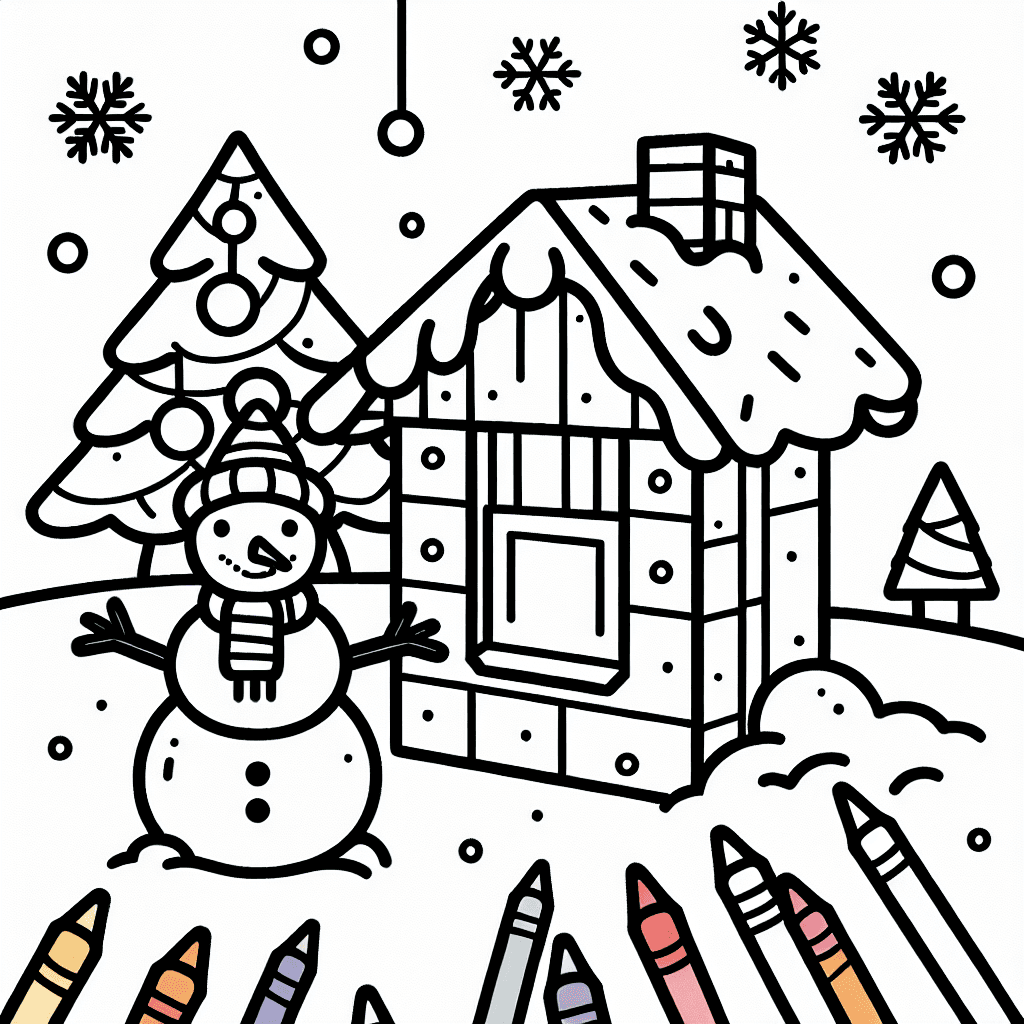 snowman building coloring pages