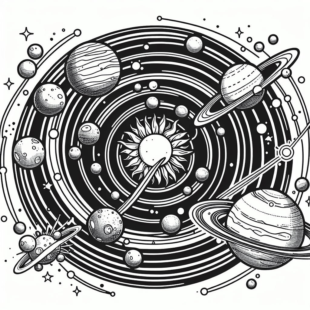 Additional solar system coloring page 1