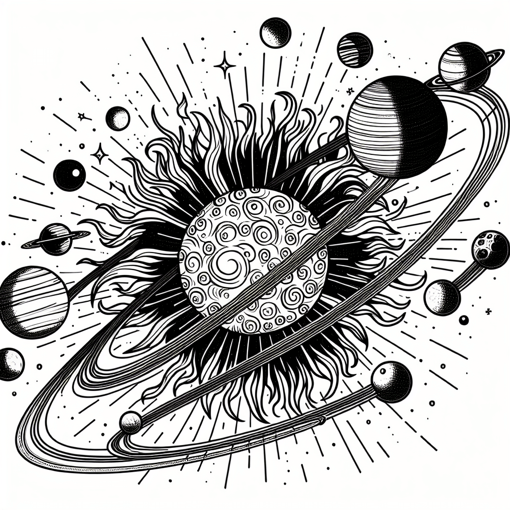 Additional solar system coloring page 2