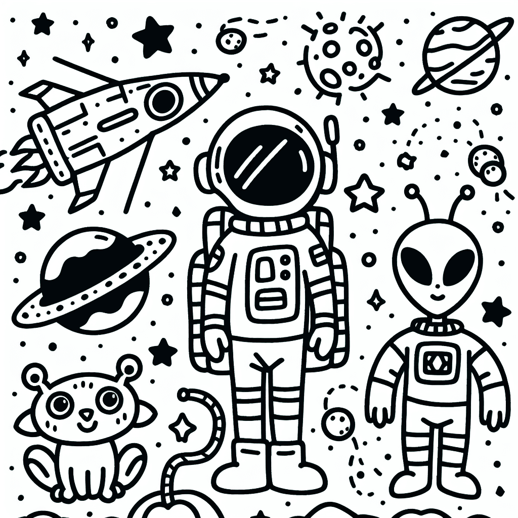 space adventure coloring pages