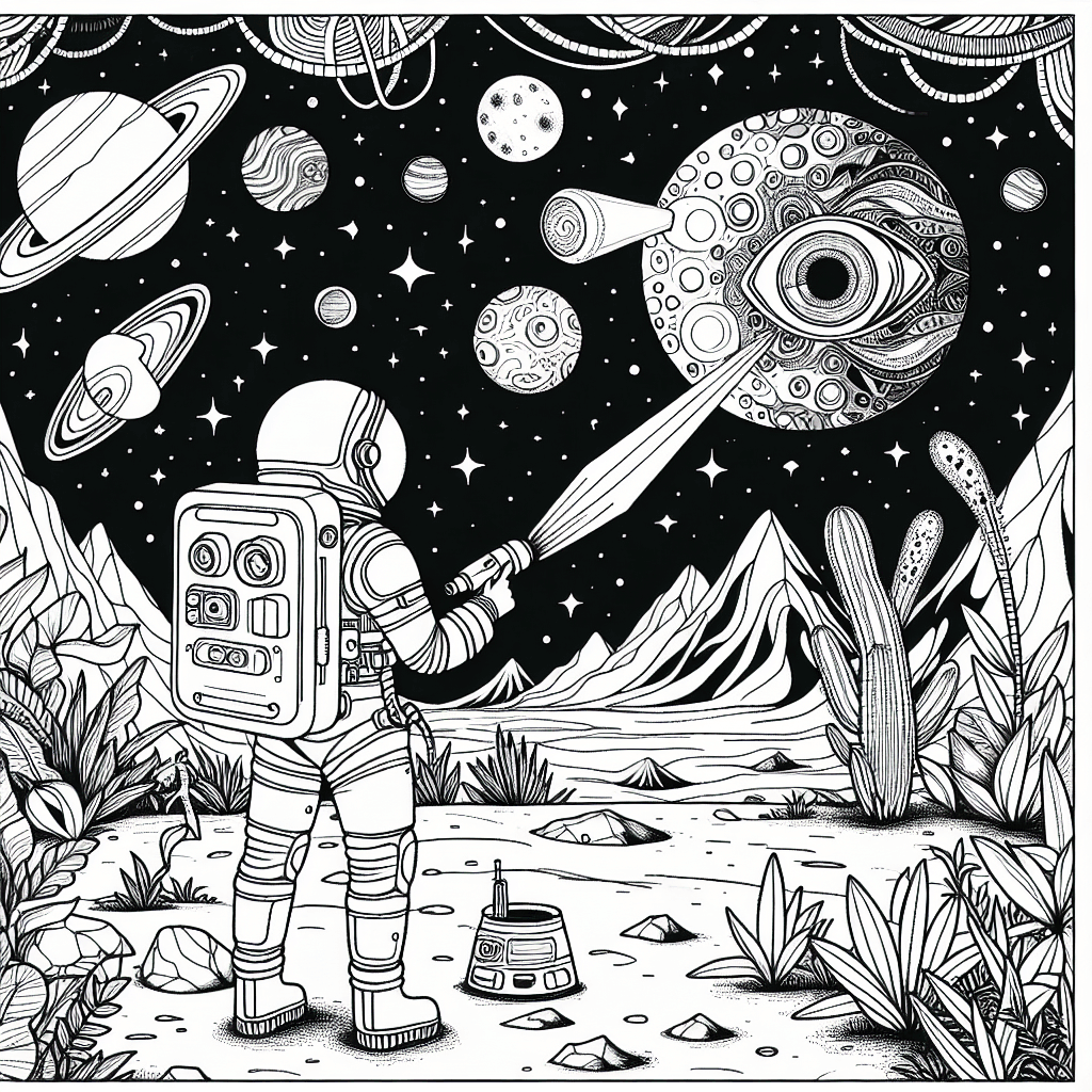 Additional space adventure coloring page 2