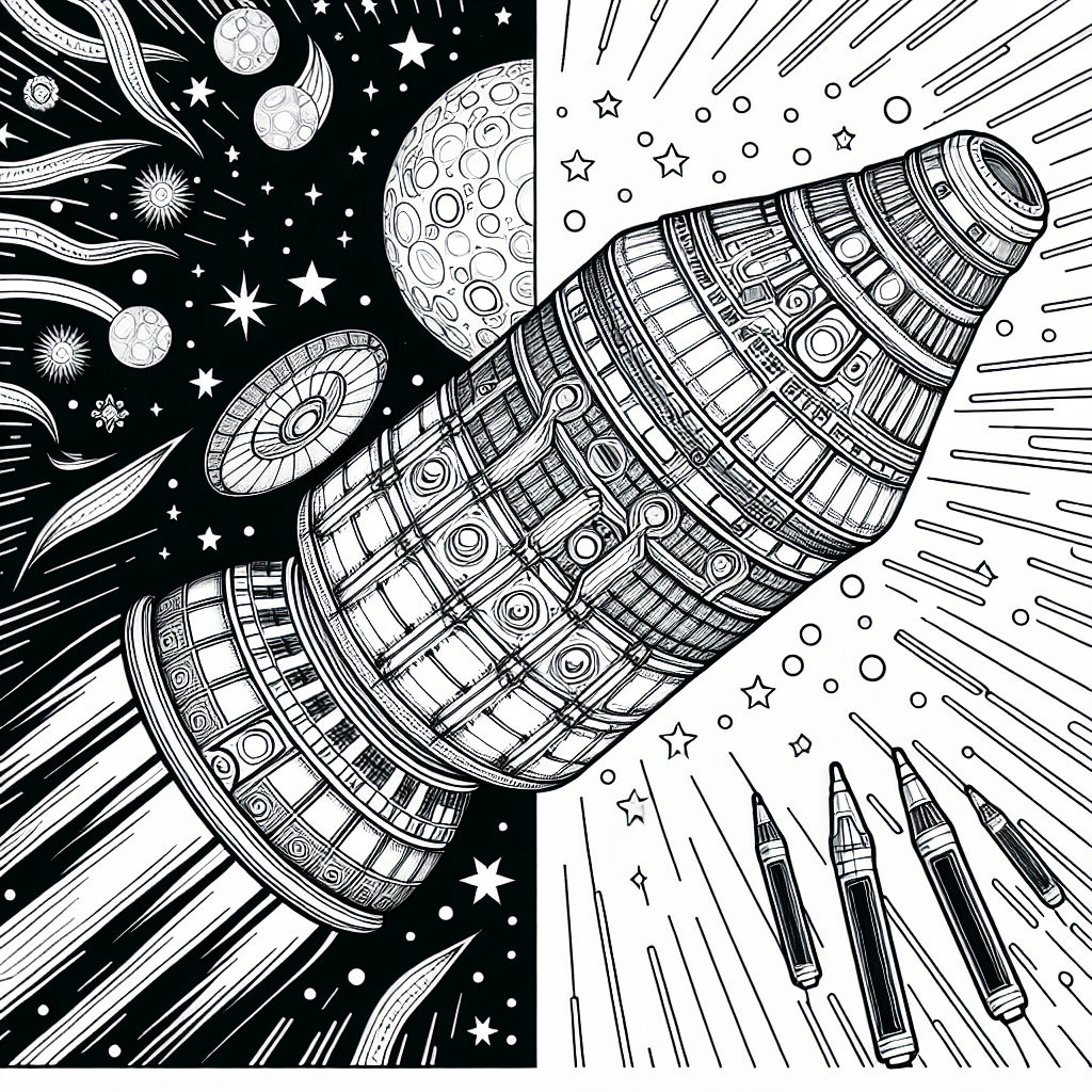 Additional space capsule coloring page 1