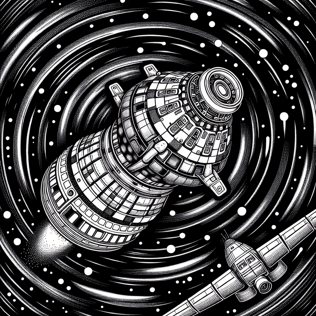 Additional space capsule coloring page 2