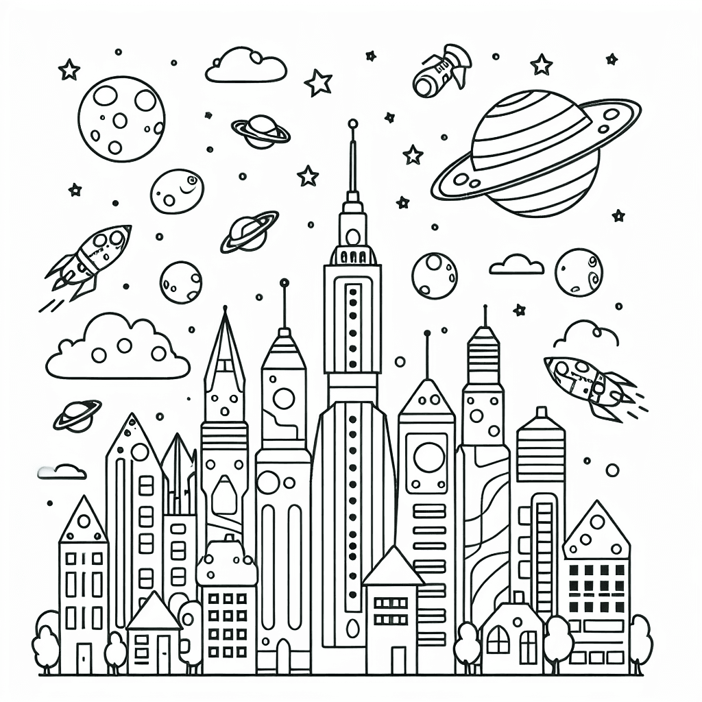 space city coloring pages