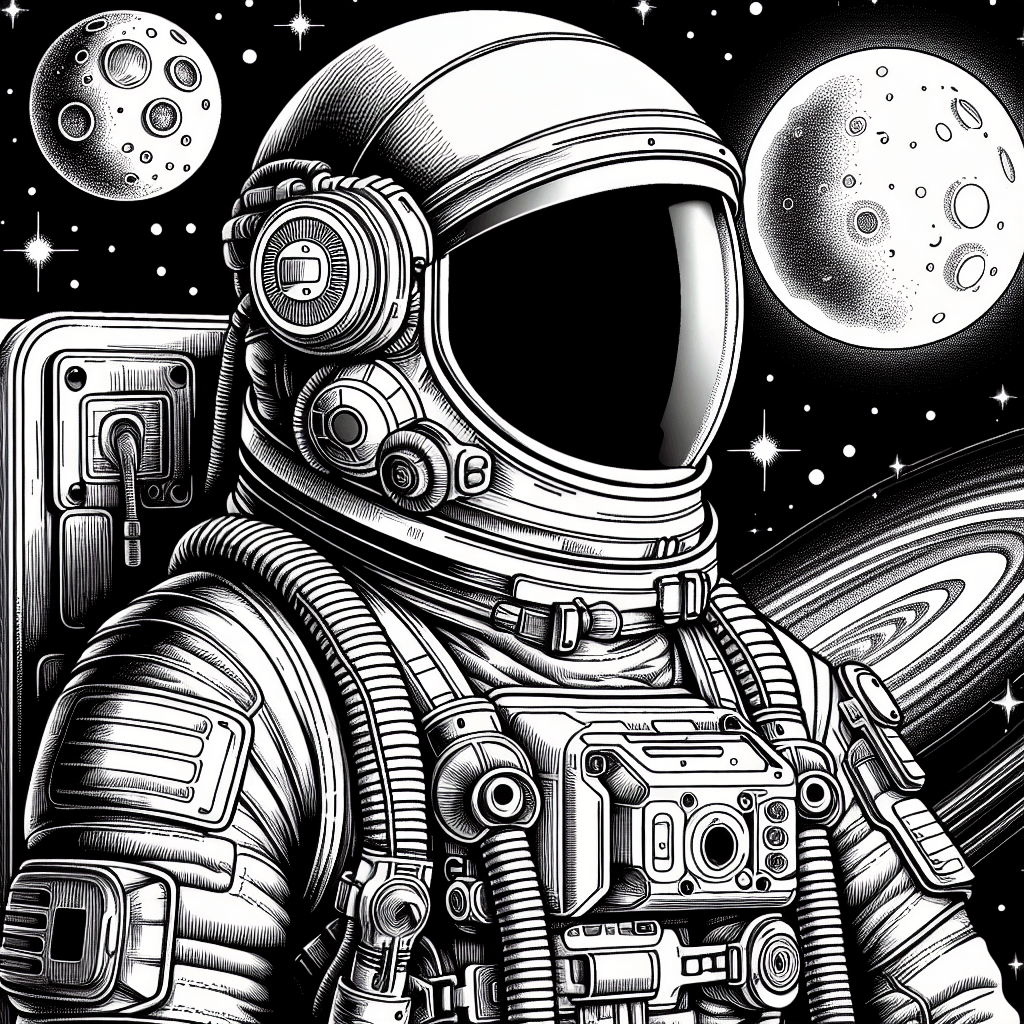 Additional space explorer coloring page 1