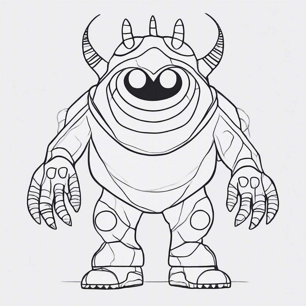 Additional space monster coloring page 2