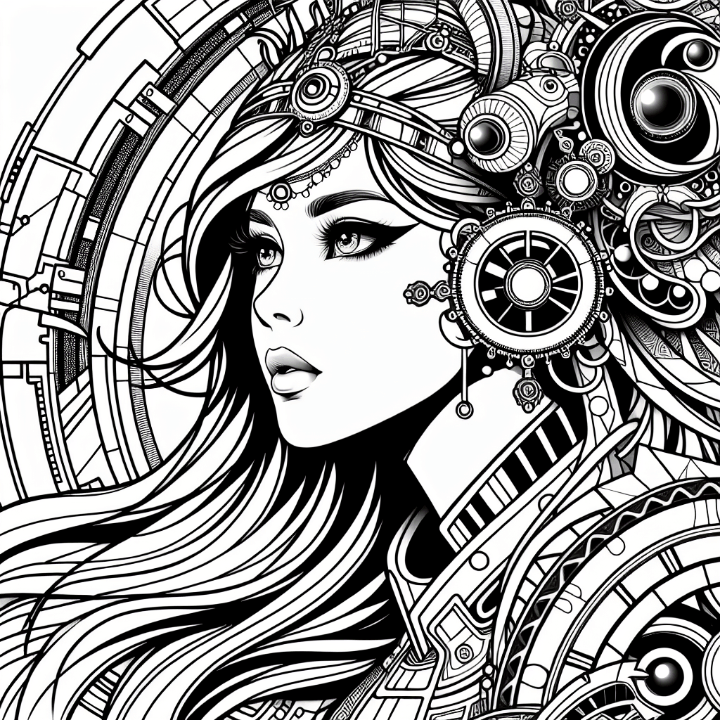 Additional space princess coloring page 1