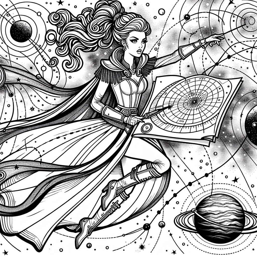 Additional space princess coloring page 2