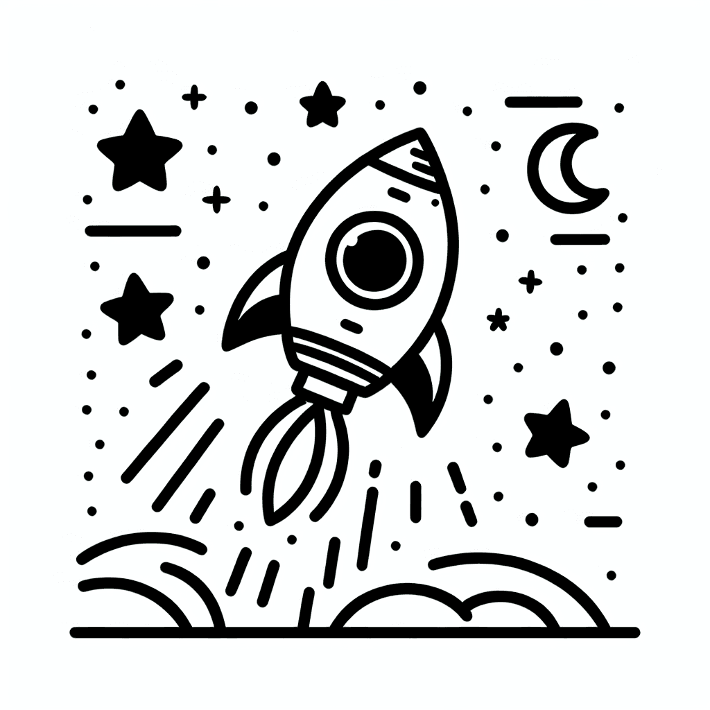 space rocket coloring pages