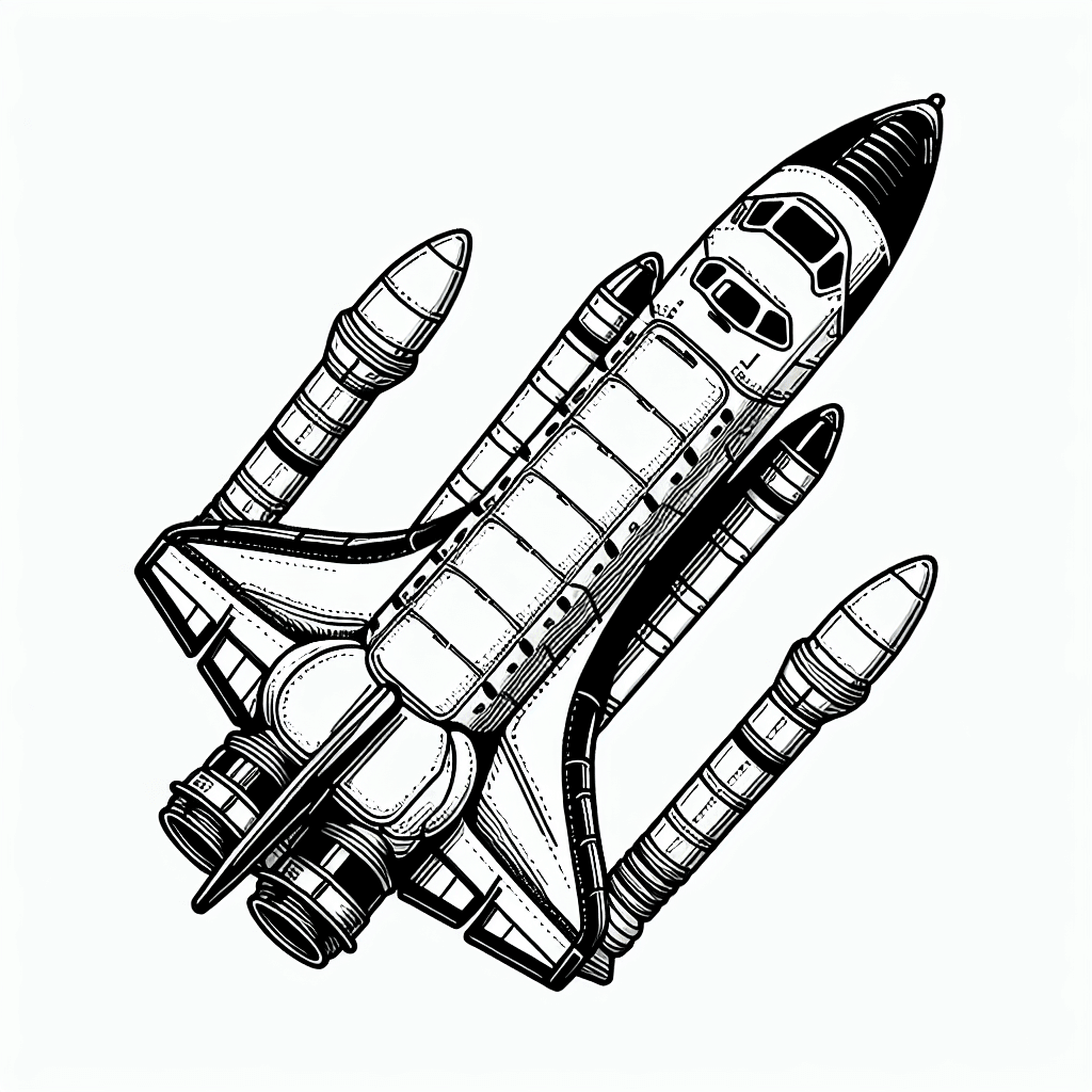 Additional space shuttle coloring page 1