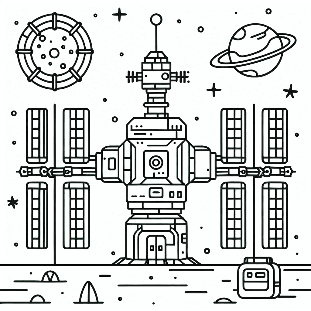 space station coloring pages