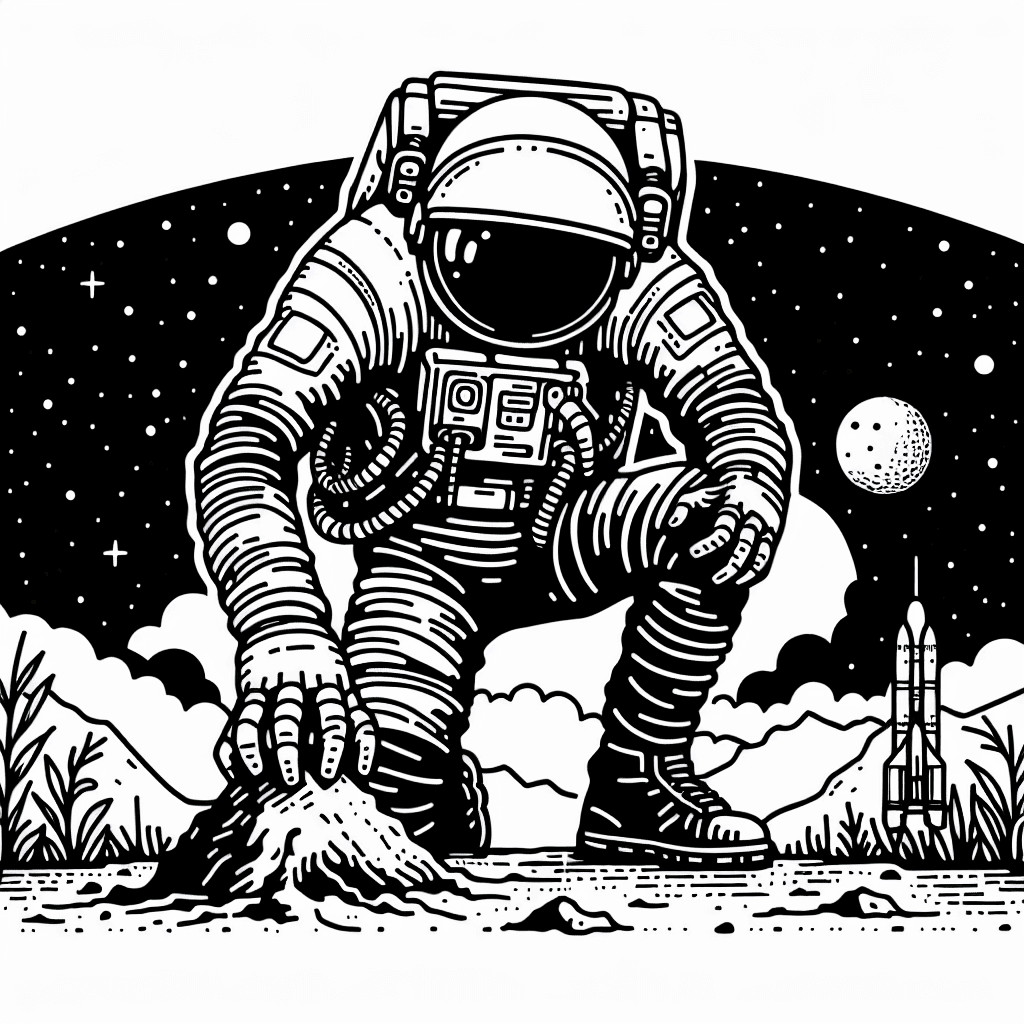 Additional space suit coloring page 2