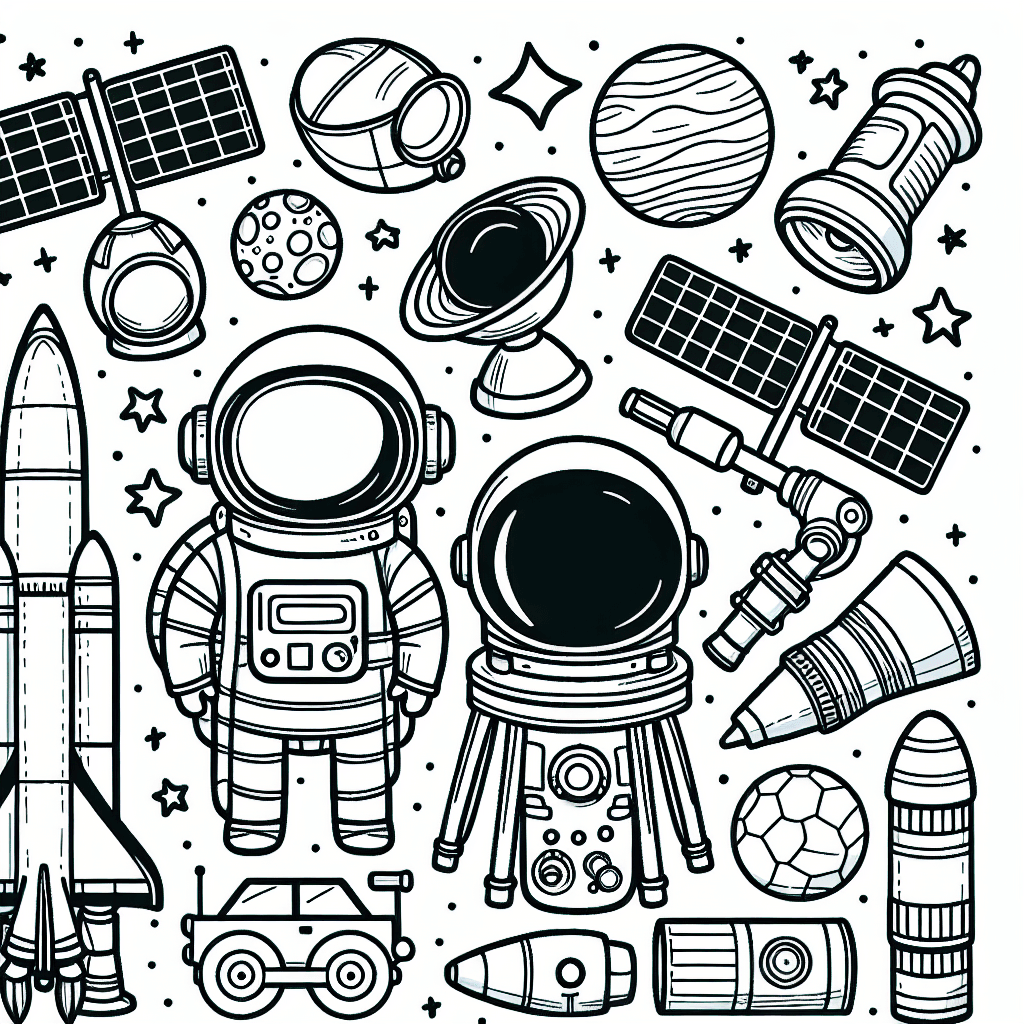 space tools coloring pages