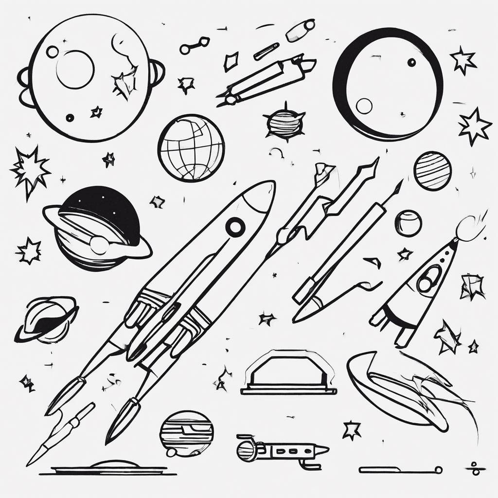 Additional space tools coloring page 1