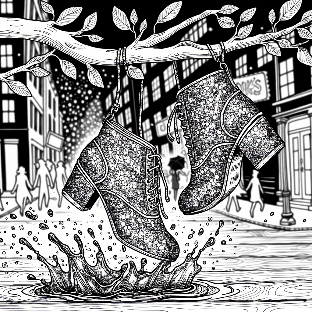 Additional sparkle shoes coloring page 2